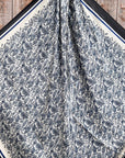 35X35"  Blue and Cream Paisley Wild Rag / Scarf WR3408