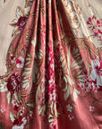 35X35" Raspberry Pink Floral Wild Rag / Scarf - Copper AB Slide WRC403A