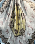 35X35" Pale Blue & Cream Floral Wild Rag / Scarf - W189L Slide WRC590B