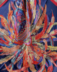 35X35" Feathers Wild Rag / Scarf - Bright Ruby & AB Slide WRC642B