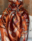 35X35"  Orange  Multi-Floral Wild Rag / Scarf WR913
