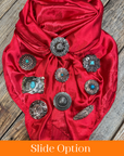 35X35" Solid Electric Red Wild Rag / Scarf WRS10 - Western Concho Wild Rag Slides - Assorted