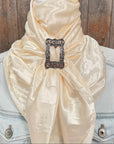 35X35" Solid Cream Wild Rag / Scarf WRS11 - Buckle Wild Rag Slides - Assorted
