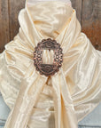 35X35" Solid Cream Wild Rag / Scarf WRS11 - Buckle Wild Rag Slides - Assorted