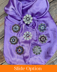 35X35" Solid Lavender Wild Rag / Scarf WRS13 - Crystal Concho Wild Rag Slides - Assorted