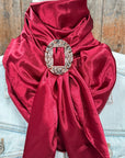 35X35" Solid Burgundy Wild Rag / Scarf WRS14 - Buckle Wild Rag Slides - Assorted