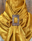 35X35" Solid Mustard Yellow Wild Rag / Scarf WRS19 - Buckle Wild Rag Slides - Assorted