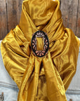 35X35" Solid Mustard Yellow Wild Rag / Scarf WRS19 - Buckle Wild Rag Slides - Assorted