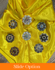 35X35" Solid Yellow Wild Rag / Scarf WRS23 - Crystal Concho Wild Rag Slides - Assorted