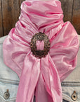 35X35" Solid Pink Wild Rag / Scarf WRS27 - Buckle Wild Rag Slides - Assorted