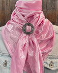 35X35" Solid Pink Wild Rag / Scarf WRS27 - Buckle Wild Rag Slides - Assorted