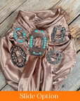 35X35" Solid Tan Wild Rag / Scarf WRS7 - Buckle Wild Rag Slides - Assorted