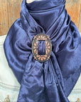 35X35" Solid Dark Blue Wild Rag / Scarf WRS9 - Buckle Wild Rag Slides - Assorted