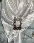 35X35" Solid White Wild Rag / Scarf WRS3 - Buckle Wild Rag Slides - Assorted