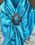 35X35" Solid Aqua Wild Rag / Scarf WRS8 - Buckle Wild Rag Slides - Assorted