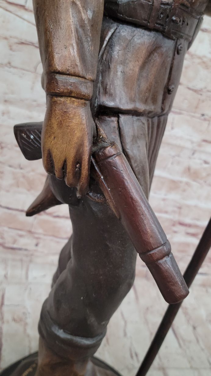 Native American Indian Apache Chief Cochise Bronze Statue Sculpture Figure on Marble Base