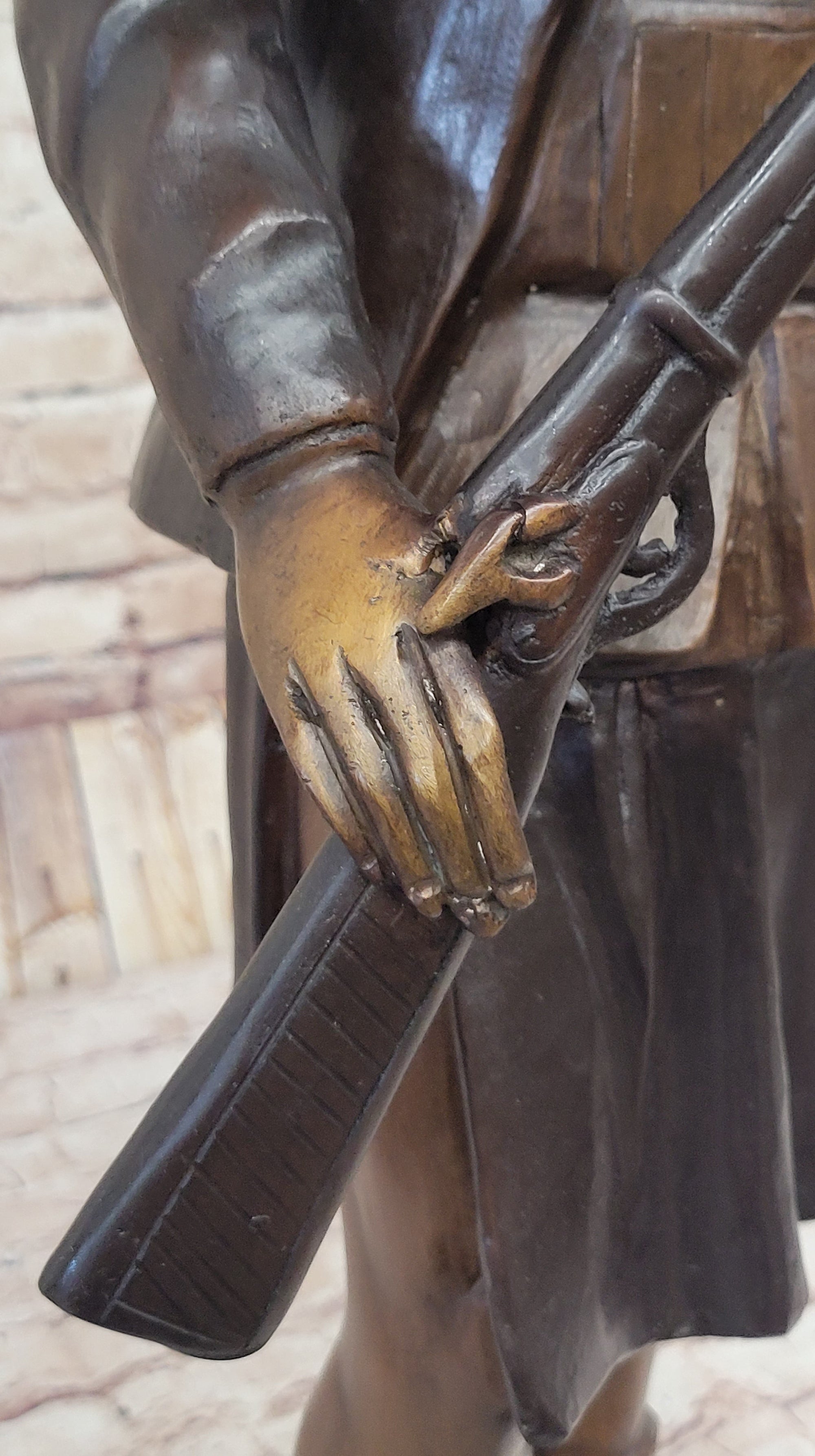Hand Made Geronimo With Rifle by C.M Russell Bronze Sculpture Figurine
