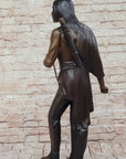 Native American Indian Chief Hiawatha Bronze Statue Sculpture Figure on Marble Base