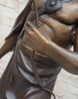 Native American Indian Chief Hiawatha Bronze Statue Sculpture Figure on Marble Base