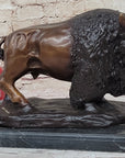 Handcrafted Carl Kauba Bison Buffalo Genuine Bronze Sculpture Hot Cast