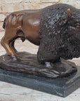 Handcrafted Carl Kauba Bison Buffalo Genuine Bronze Sculpture Hot Cast
