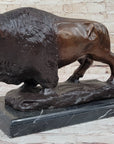 Handcrafted Carl Kauba Bison Buffalo Genuine Bronze Sculpture Hot Cast