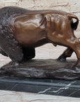 Handcrafted Carl Kauba Bison Buffalo Genuine Bronze Sculpture Hot Cast