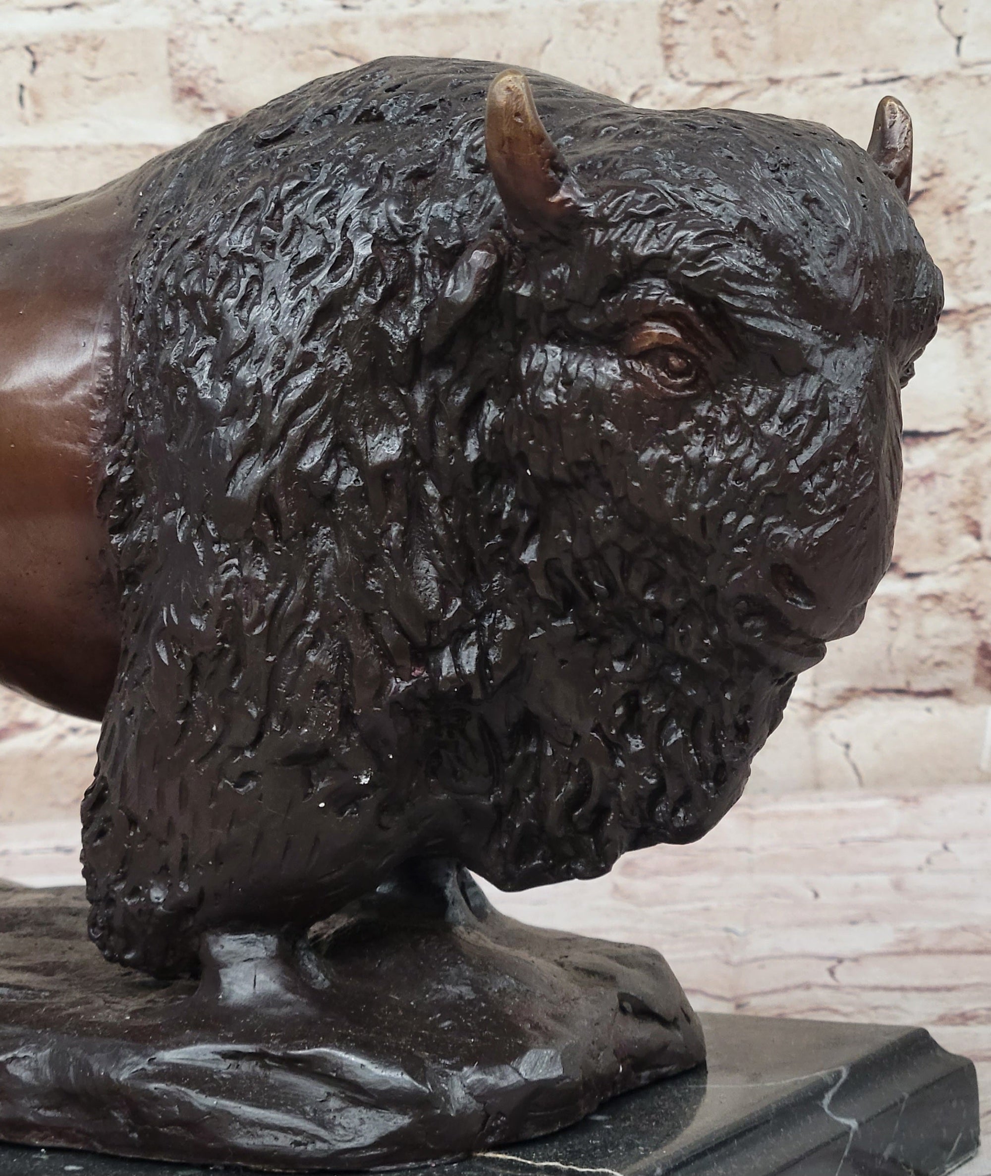 Handcrafted Carl Kauba Bison Buffalo Genuine Bronze Sculpture Hot Cast