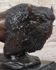 Handcrafted Carl Kauba Bison Buffalo Genuine Bronze Sculpture Hot Cast