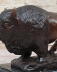 Handcrafted Carl Kauba Bison Buffalo Genuine Bronze Sculpture Hot Cast