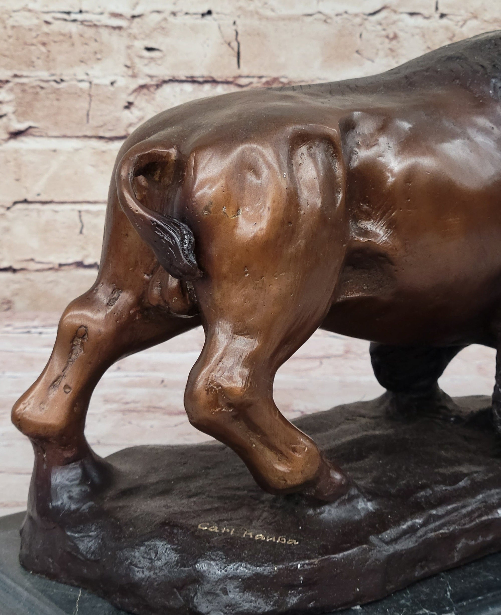 Handcrafted Carl Kauba Bison Buffalo Genuine Bronze Sculpture Hot Cast