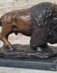 Handcrafted Carl Kauba Bison Buffalo Genuine Bronze Sculpture Hot Cast