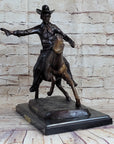 Frederic Remington Bronze Sculpture Cowboy on Horse Western Art Old West 15" x 18"
