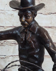 Frederic Remington Bronze Sculpture Cowboy on Horse Western Art Old West 15" x 18"