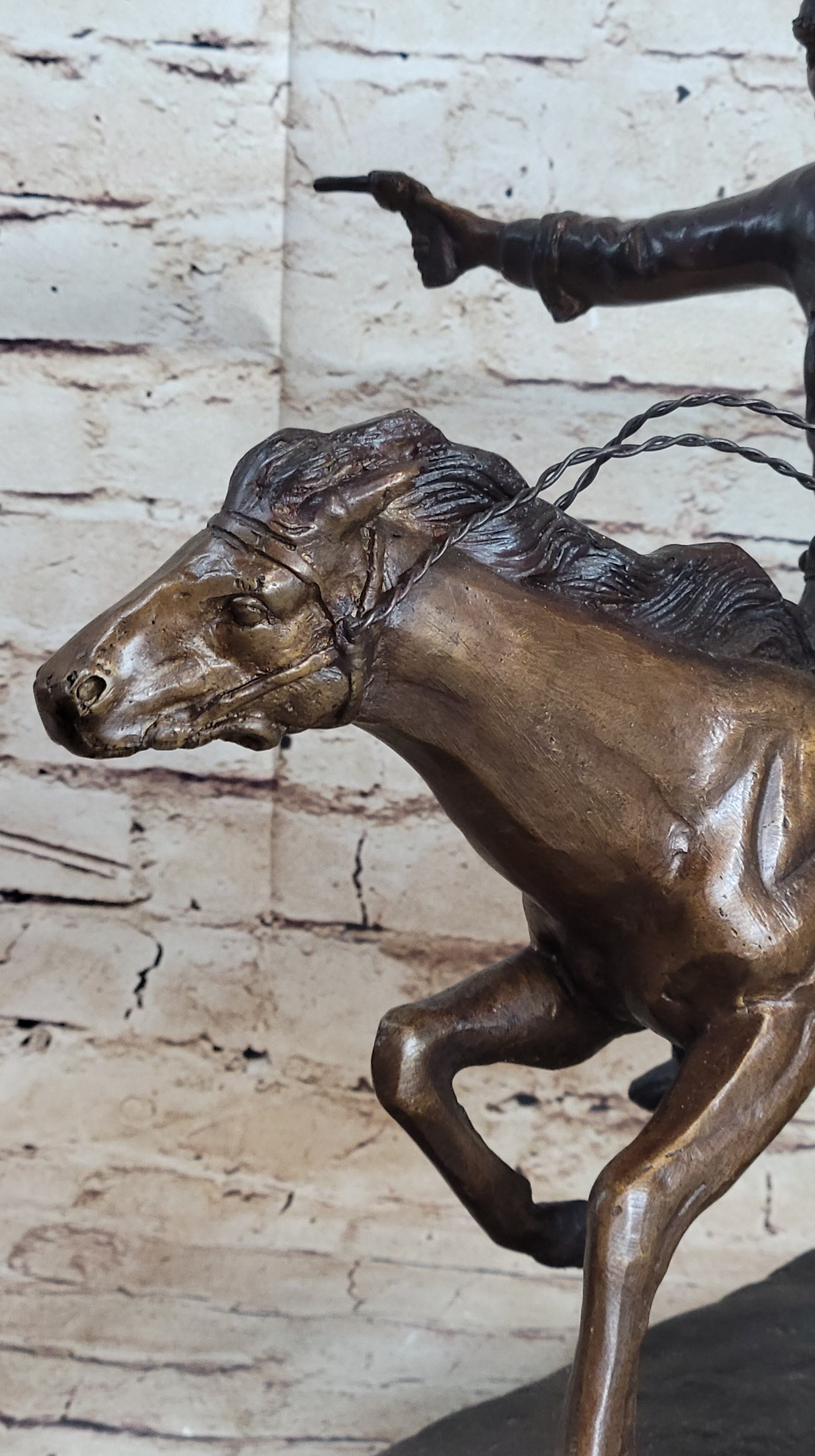 Frederic Remington Bronze Sculpture Cowboy on Horse Western Art Old West 15&quot; x 18&quot;