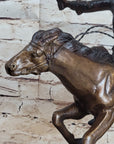 Frederic Remington Bronze Sculpture Cowboy on Horse Western Art Old West 15" x 18"