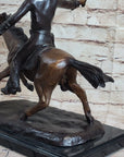 Frederic Remington Bronze Sculpture Cowboy on Horse Western Art Old West 15" x 18"
