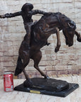 WOOLY CHAPS Frederic Remington Western Bronze Sculpture Statue Cowboy 23" x 23"
