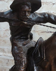 WOOLY CHAPS Frederic Remington Western Bronze Sculpture Statue Cowboy 23" x 23"