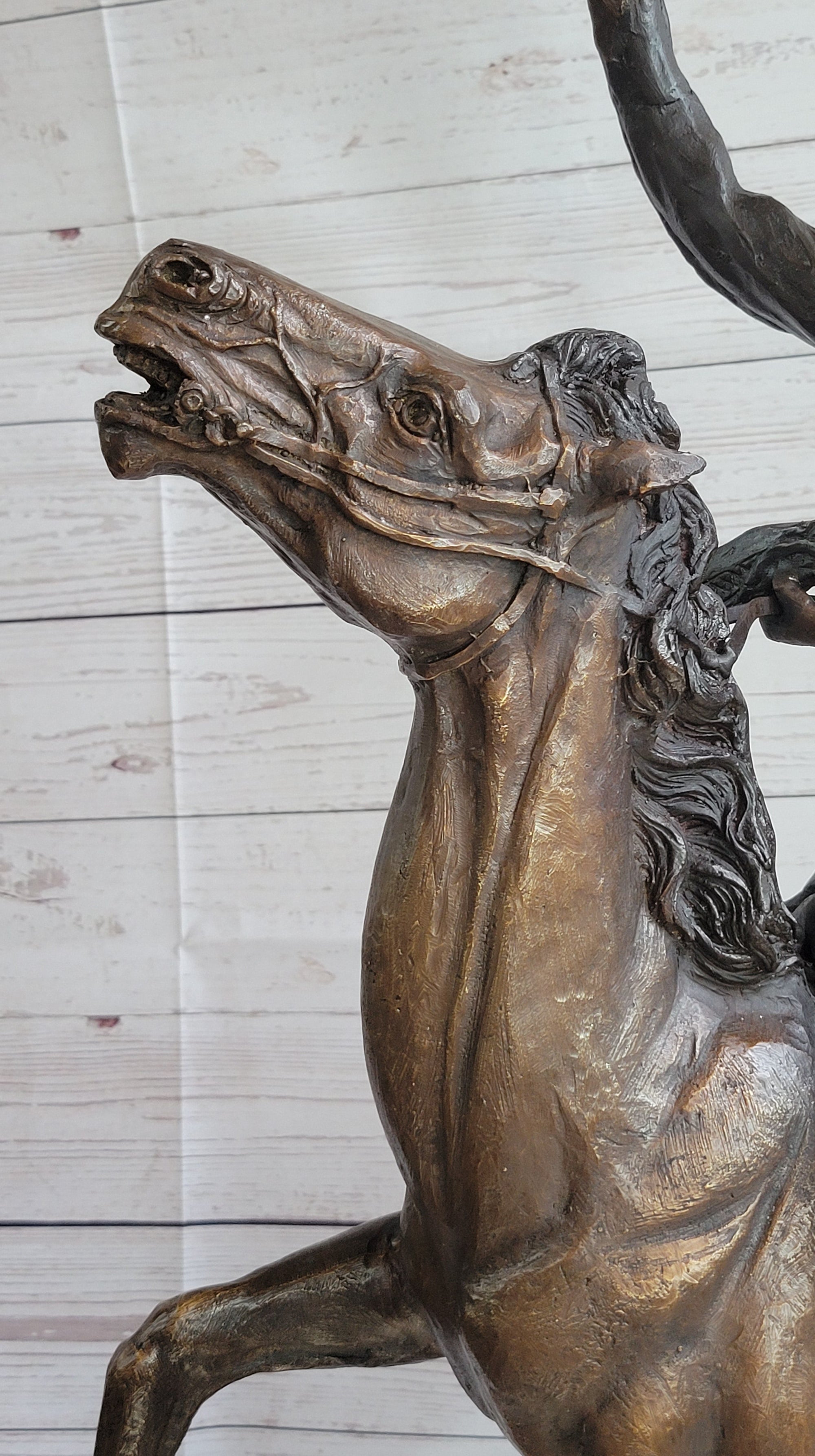 Buffalo Signal by Frederic Remington Bronze Native American Sculpture Statue 33&quot; x 26&quot;