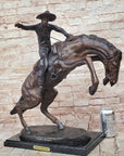 Bronco Buster Frederic Remington Bronze Statue Cowboy Horse Western 24" x 26"
