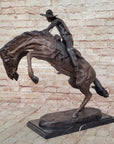 Bronco Buster Frederic Remington Bronze Statue Cowboy Horse Western 24" x 26"