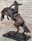 Bronco Buster Frederic Remington Bronze Statue Cowboy Horse Western 24" x 26"