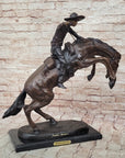 Bronco Buster Frederic Remington Bronze Statue Cowboy Horse Western 24" x 26"
