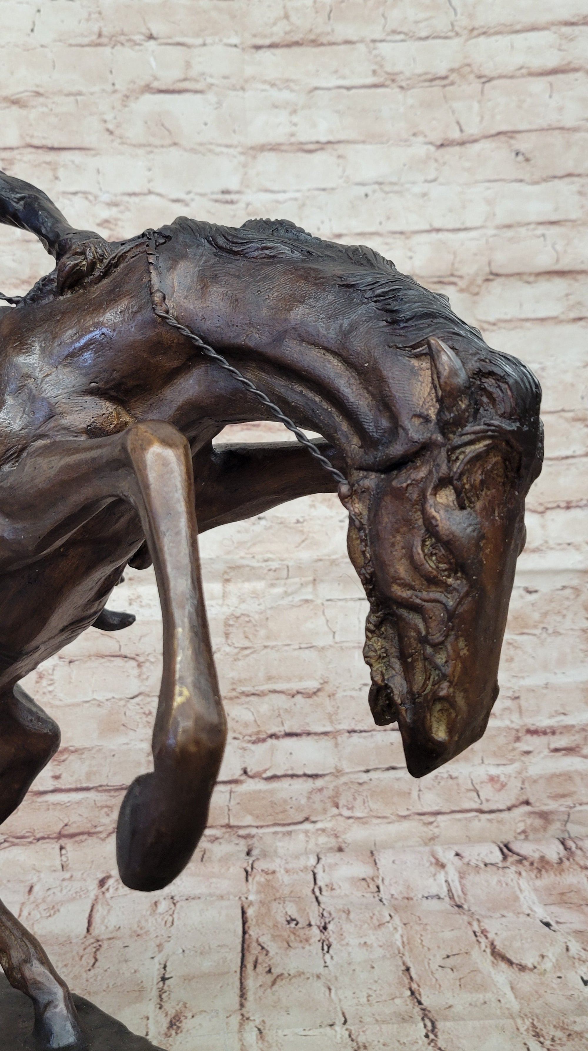 Bronco Buster Frederic Remington Bronze Statue Cowboy Horse Western 24&quot; x 26&quot;