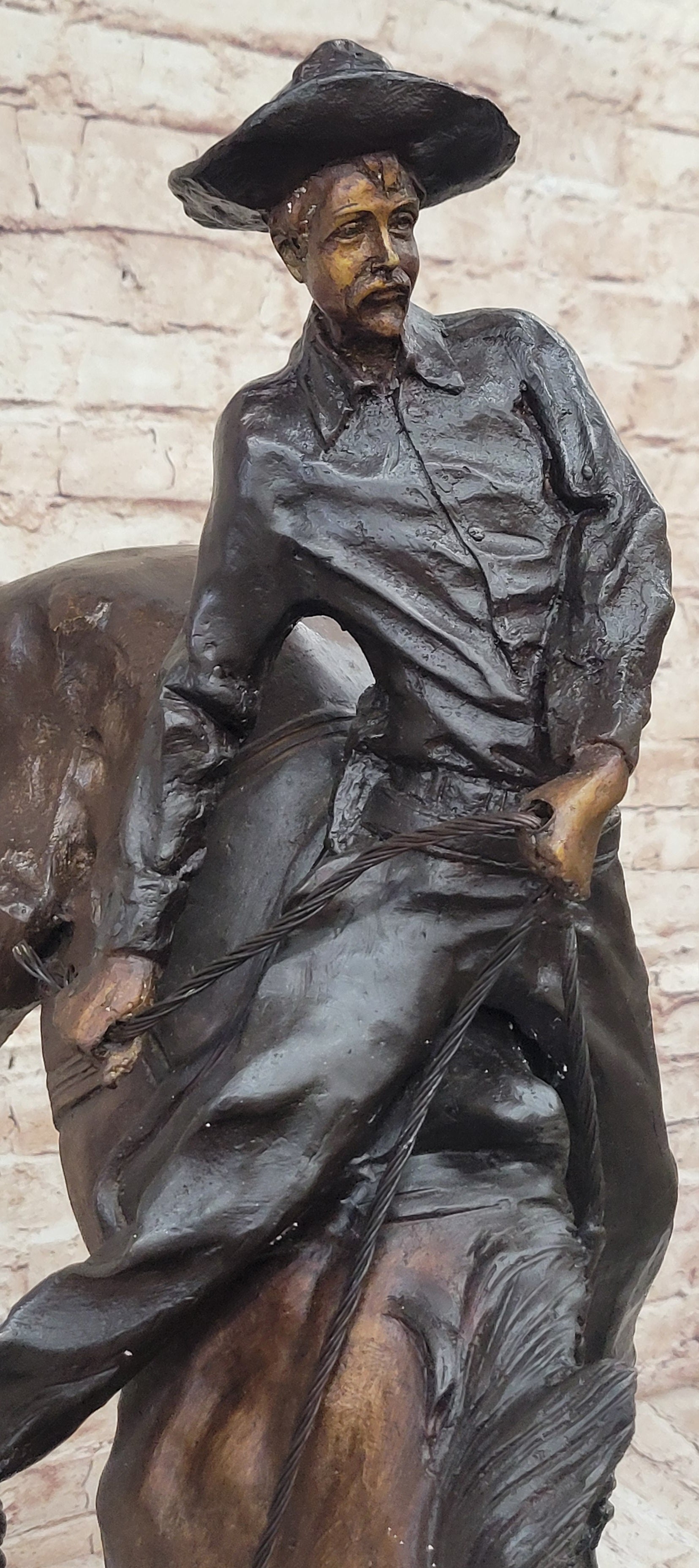 OUTLAW by Frederic Remington Western Cowboy Horseback Bronze Statue Sculpture 27&quot; x 24&quot;