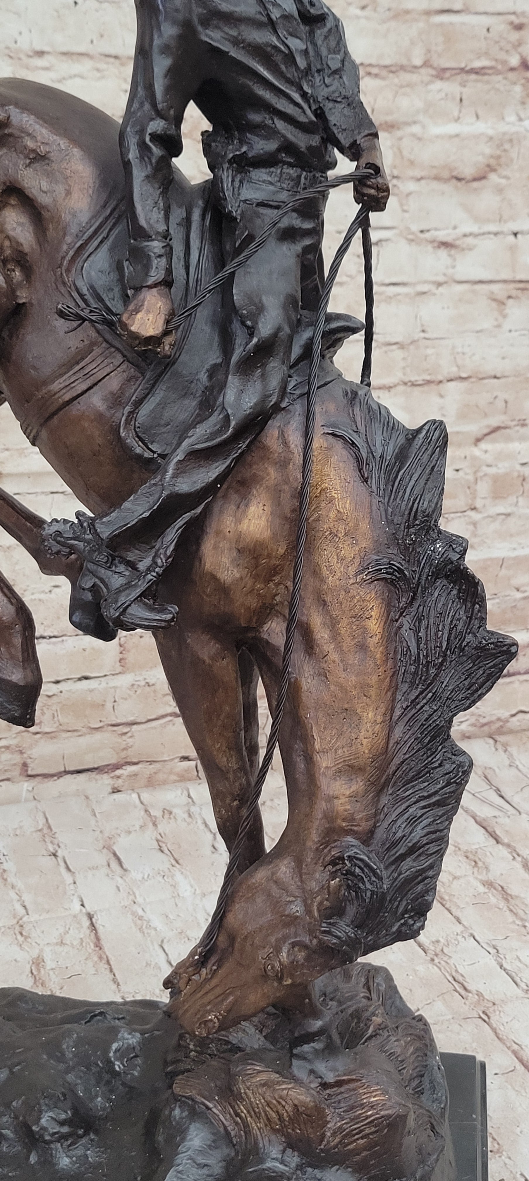 OUTLAW by Frederic Remington Western Cowboy Horseback Bronze Statue Sculpture 27&quot; x 24&quot;