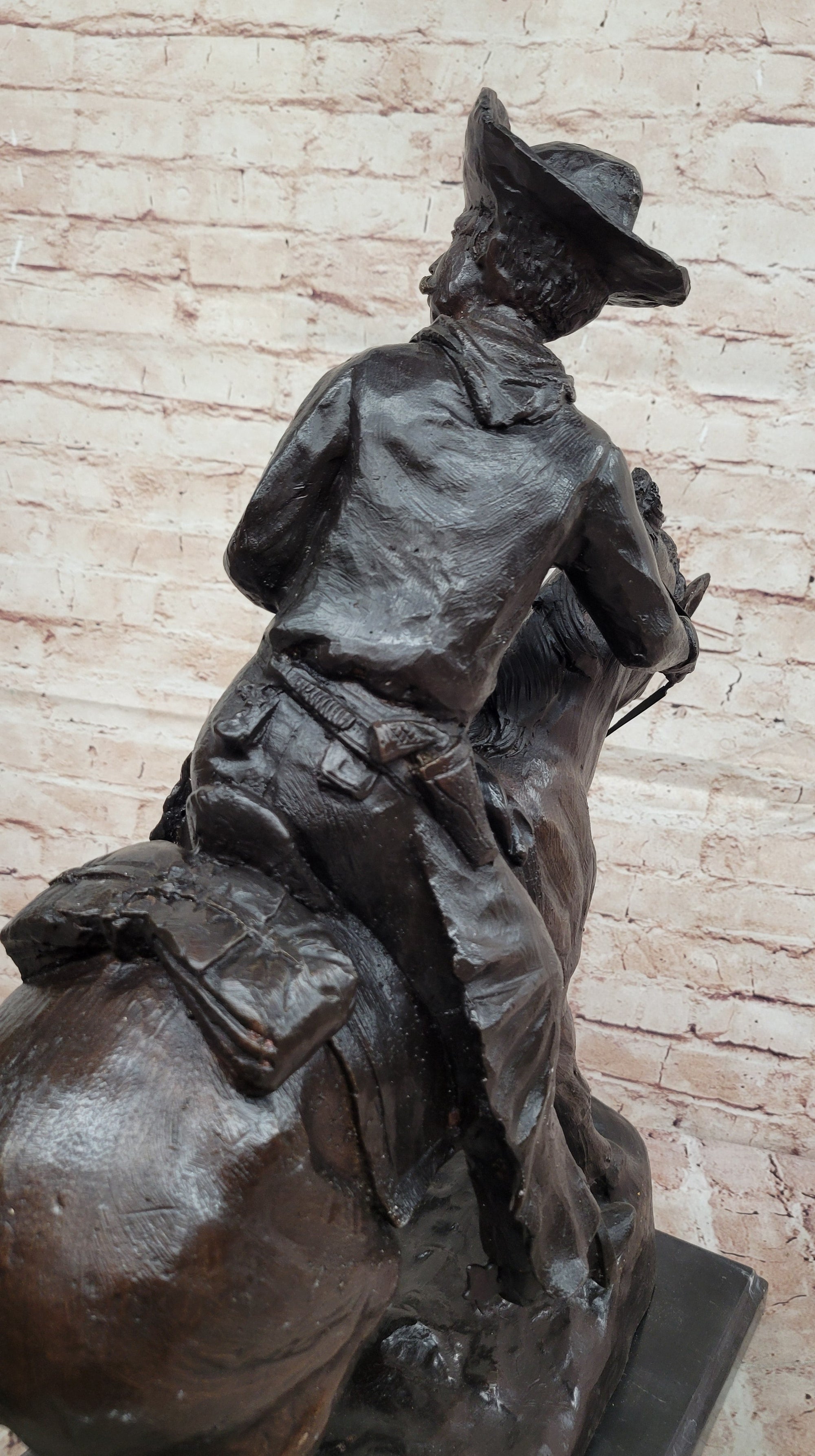 Remington Bronze Cowboy on Horse – Western Sculpture