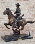 Trooper of the Plains Frederic Remington Bronze Western Art Sculpture 22" x 21"