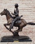 Trooper of the Plains Frederic Remington Bronze Western Art Sculpture 22" x 21"